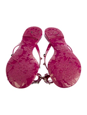 Valentino Rockstud Accents Rubber Flip Flops