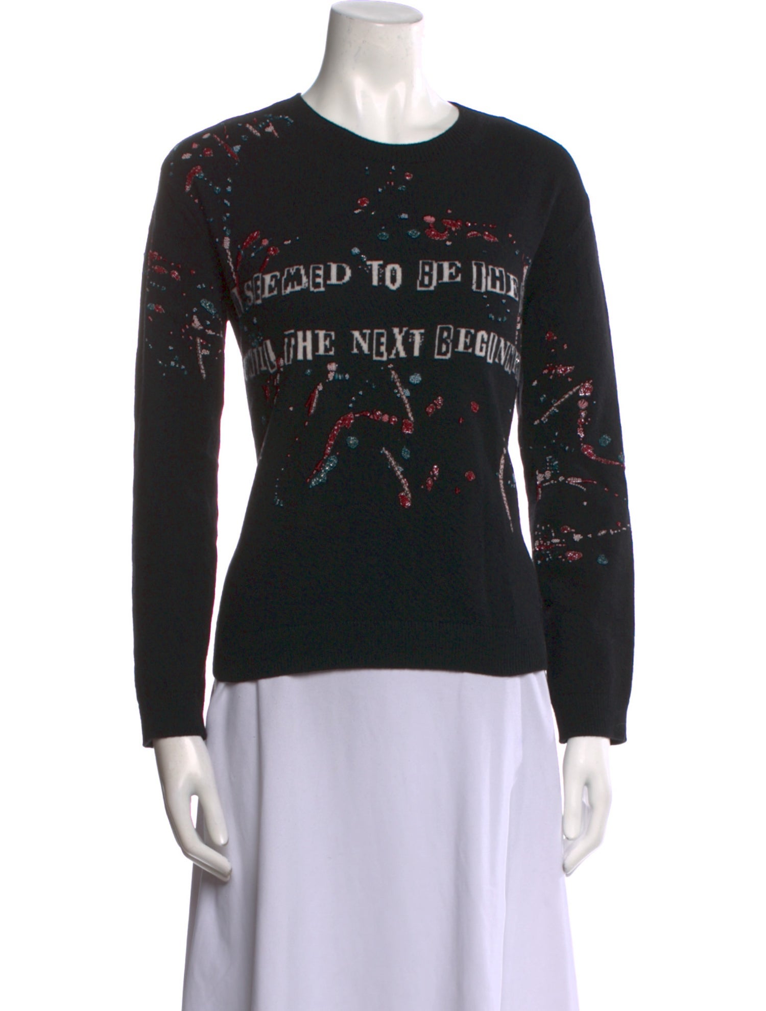 Valentino Virgin Wool Graphic Print Sweater