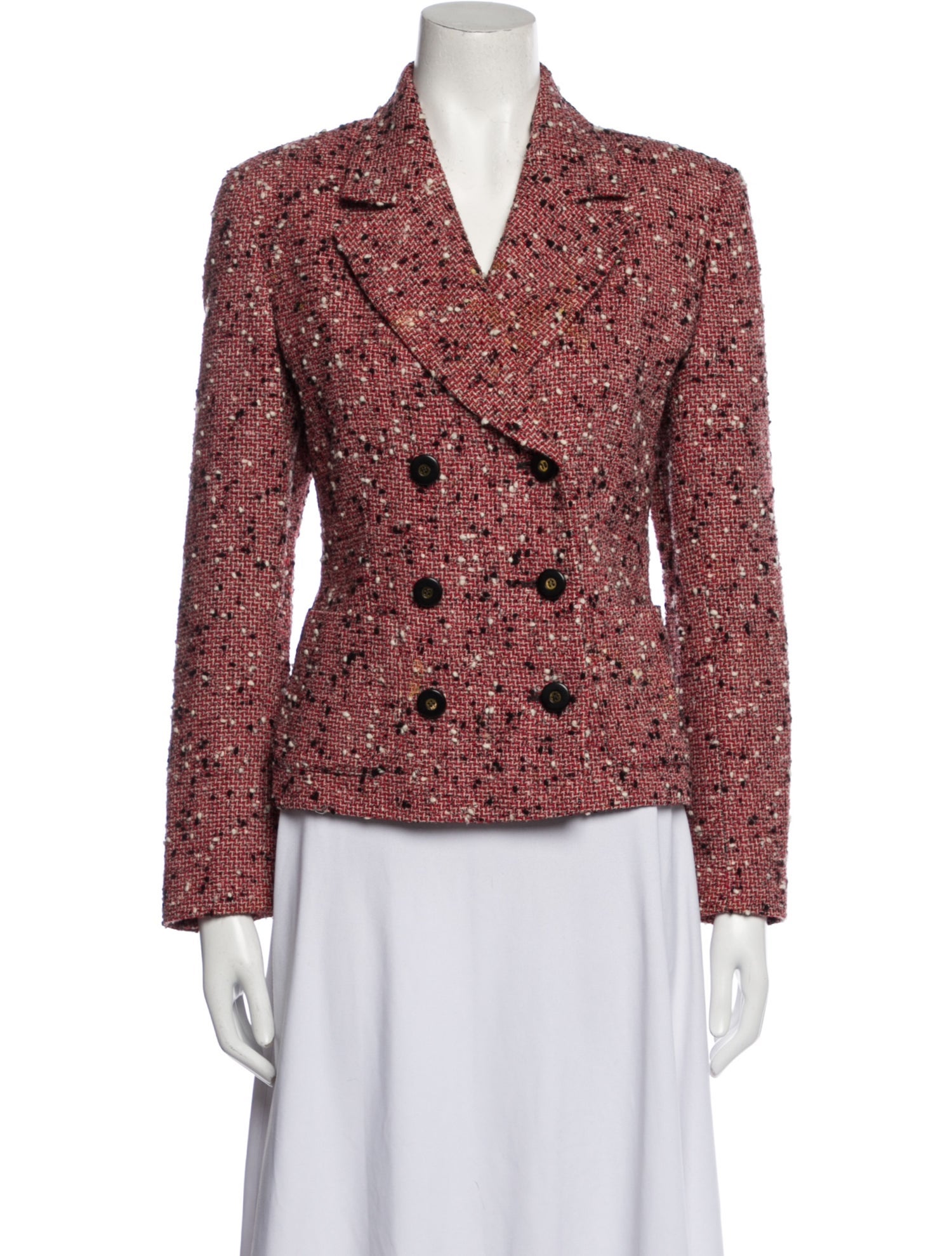 Valentino Wool Tweed Pattern Blazer
