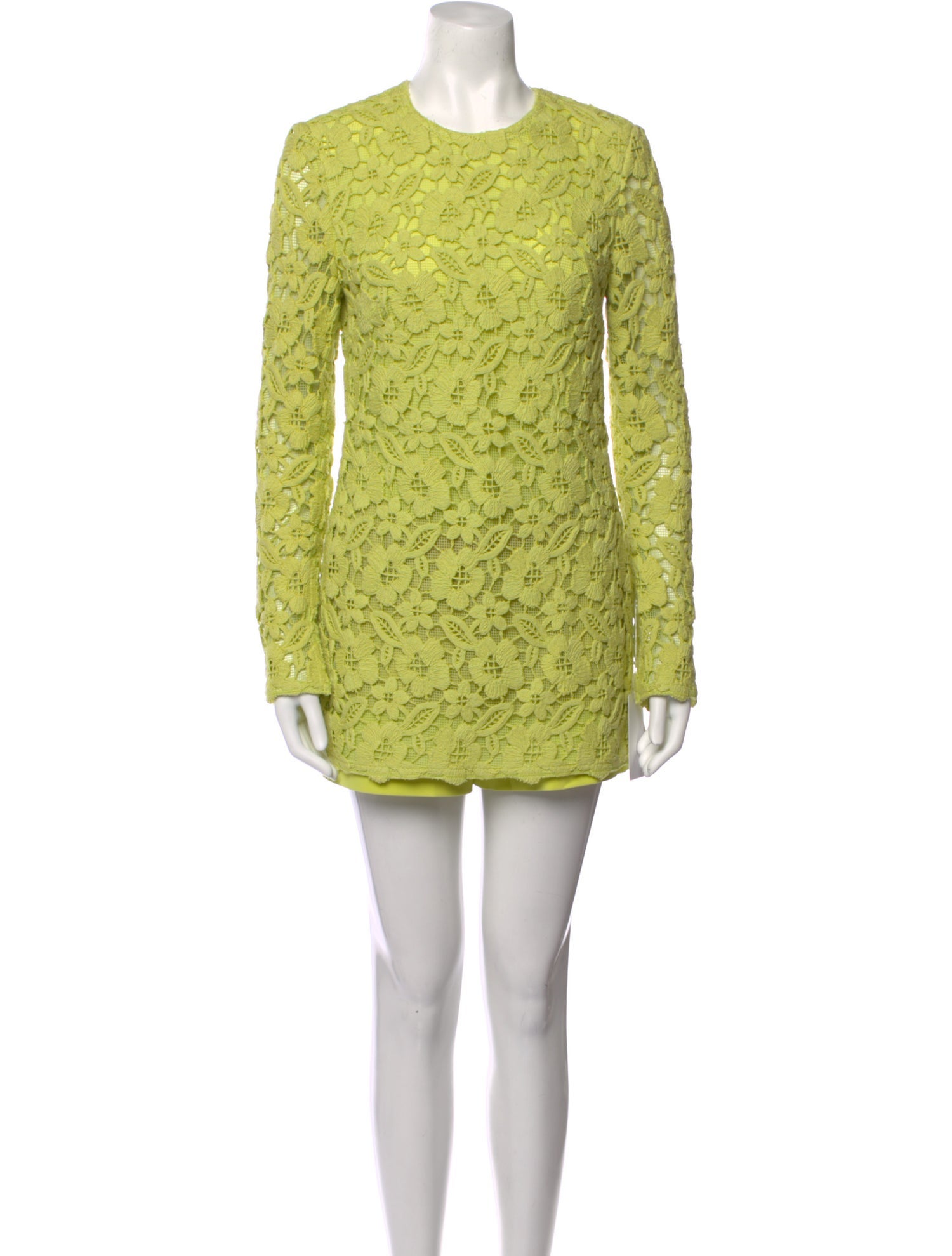 Valentino Lace Pattern Crew Neck Romper