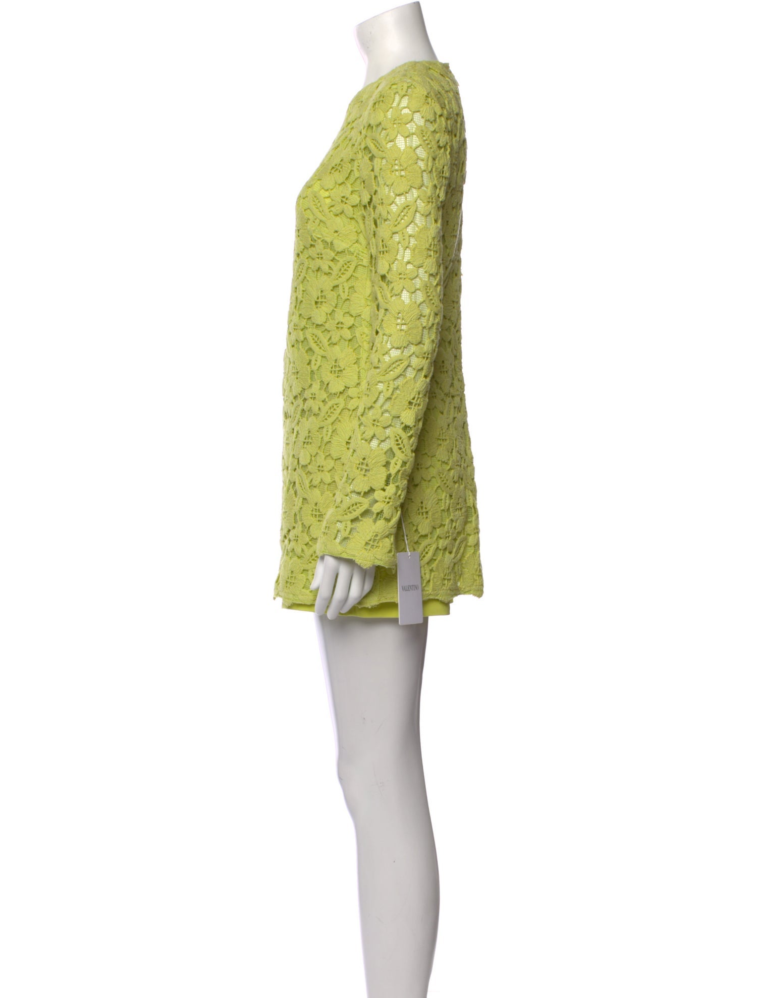 Valentino Lace Pattern Crew Neck Romper