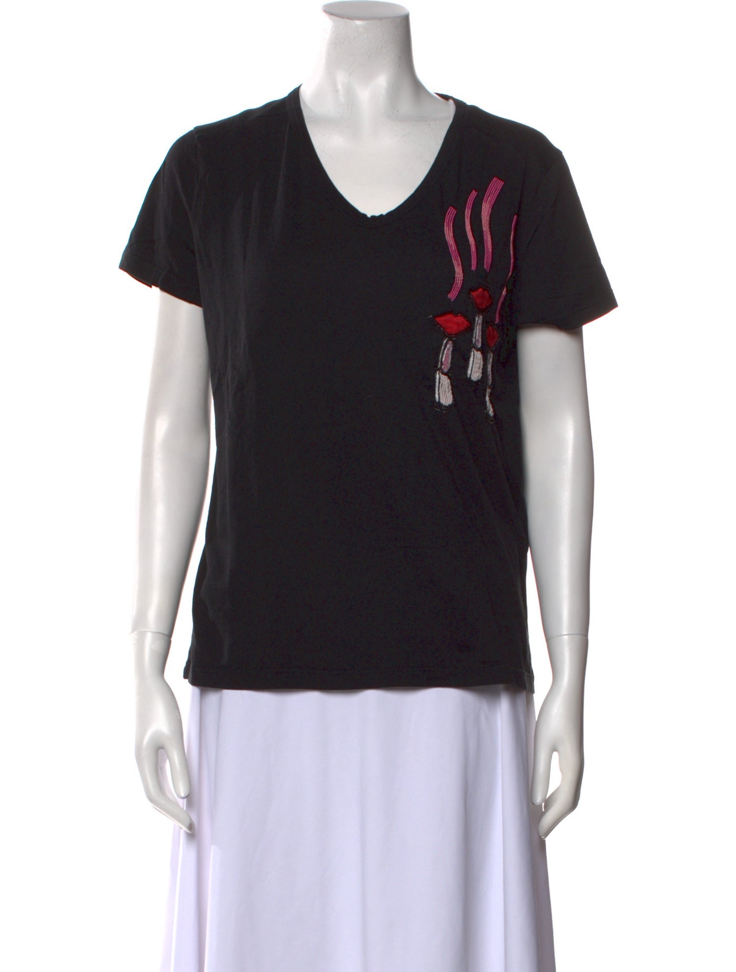 Valentino Graphic Print V-Neck T-Shirt