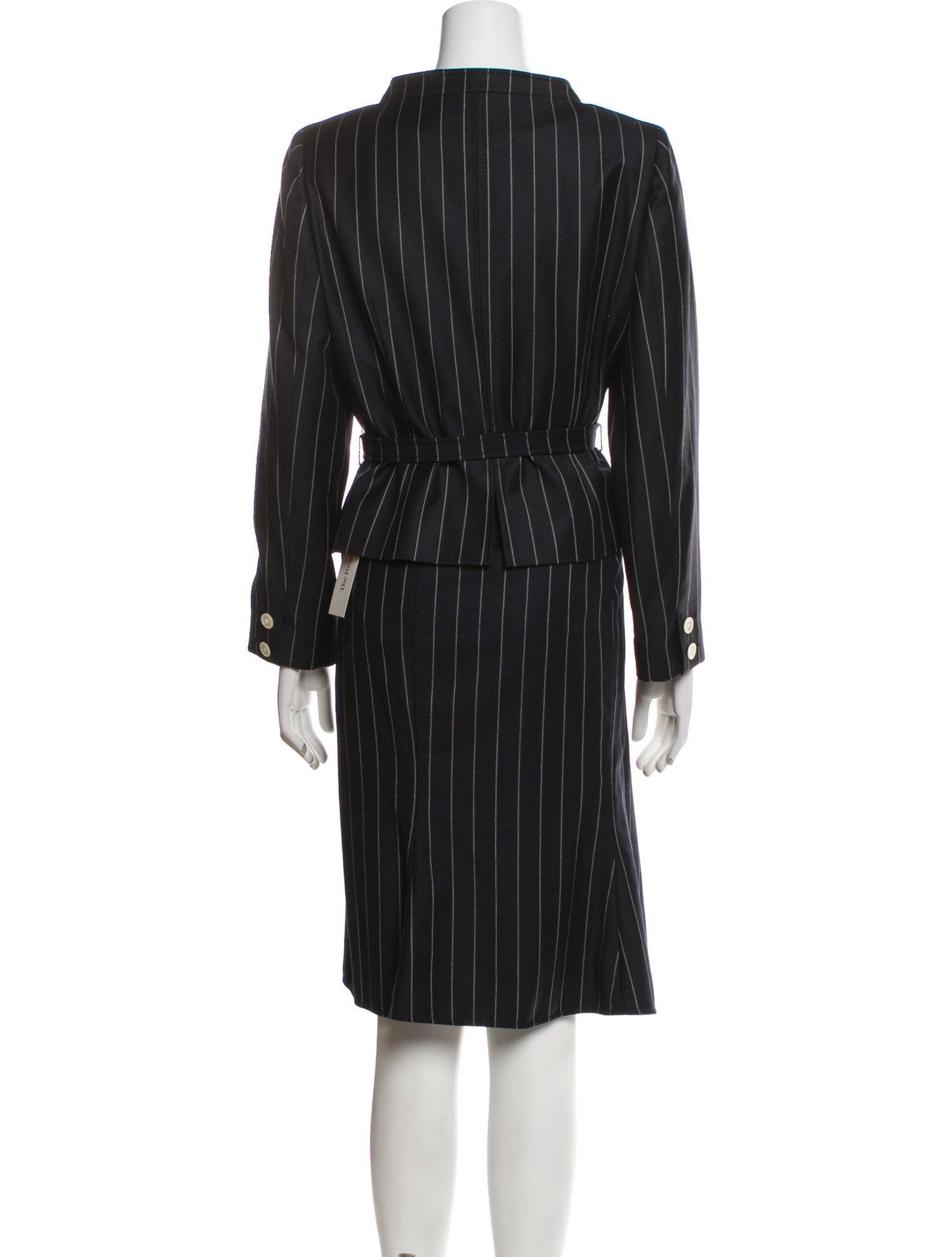 Valentino Wool Striped Skirt Set