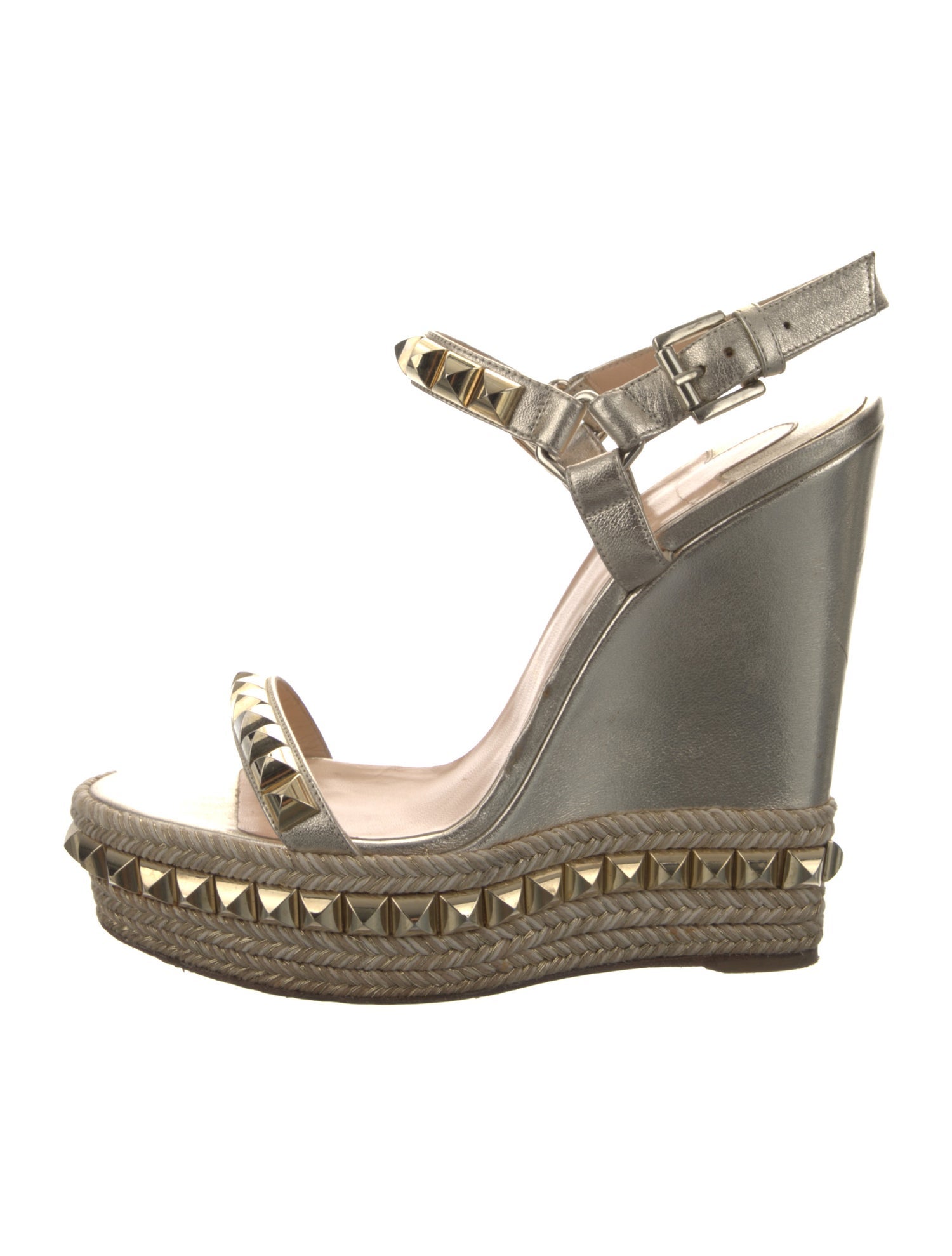 Valentino Leather Studded Accents Espadrilles