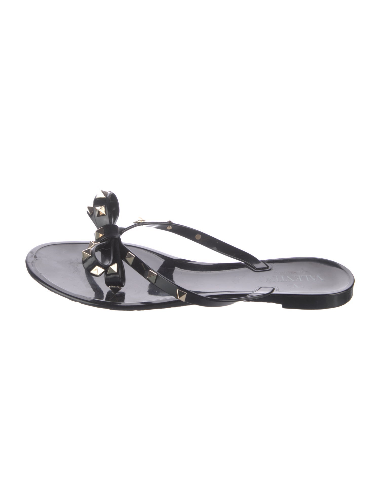 Valentino Rockstud Accents Rubber Slides