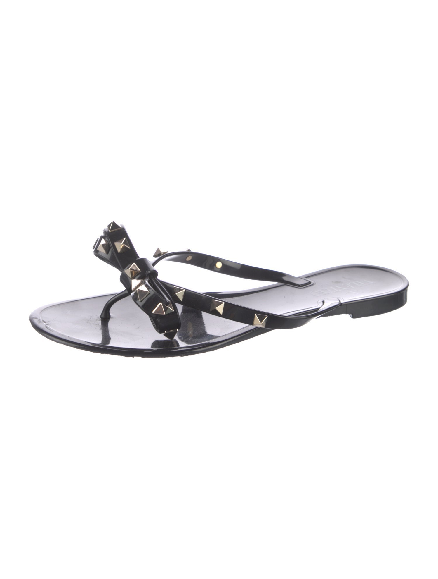 Valentino Rockstud Accents Rubber Slides