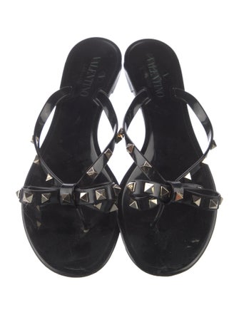 Valentino Rockstud Accents Rubber Slides
