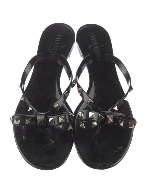 Valentino Rockstud Accents Rubber Slides