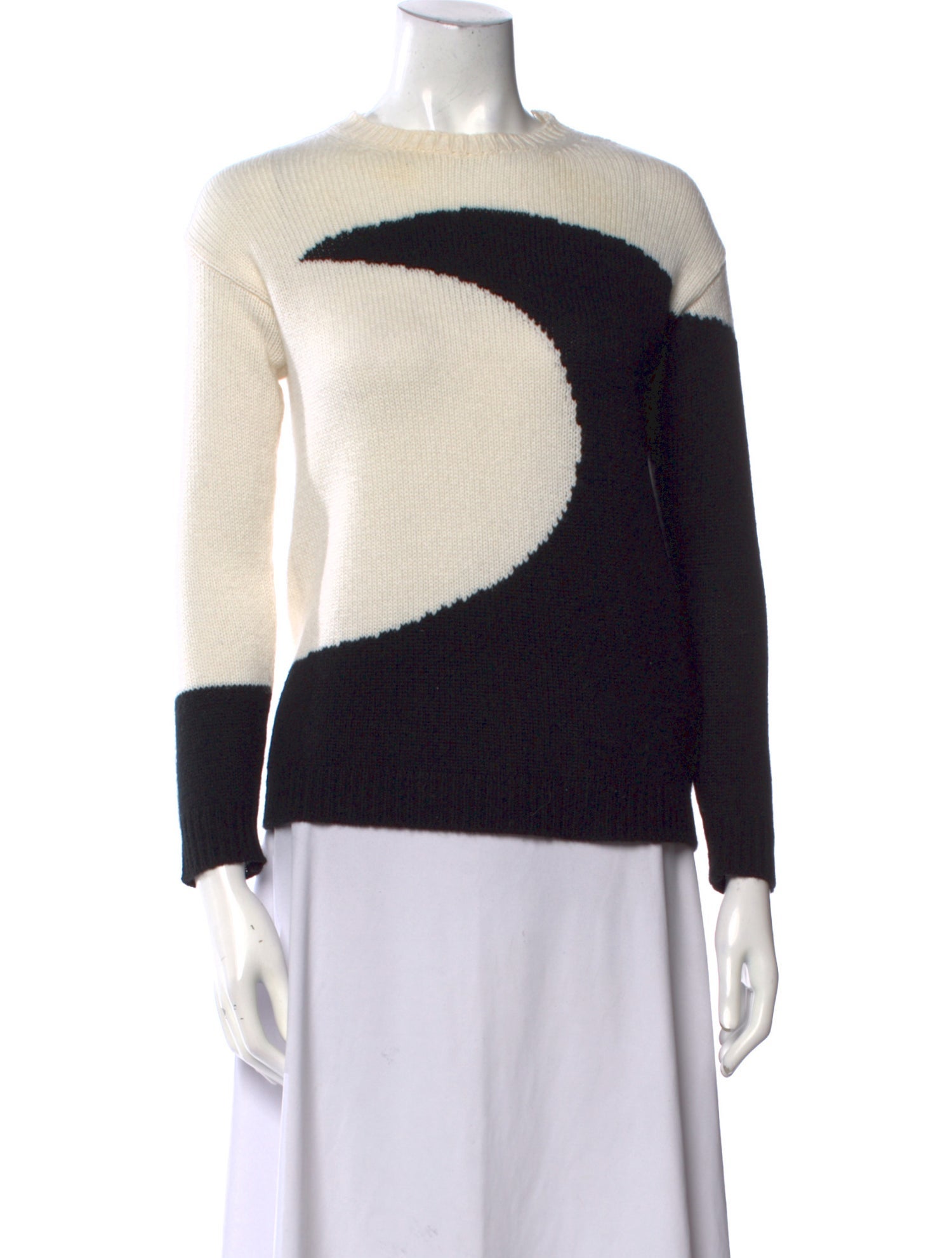 Valentino Cashmere Colorblock Pattern Sweater