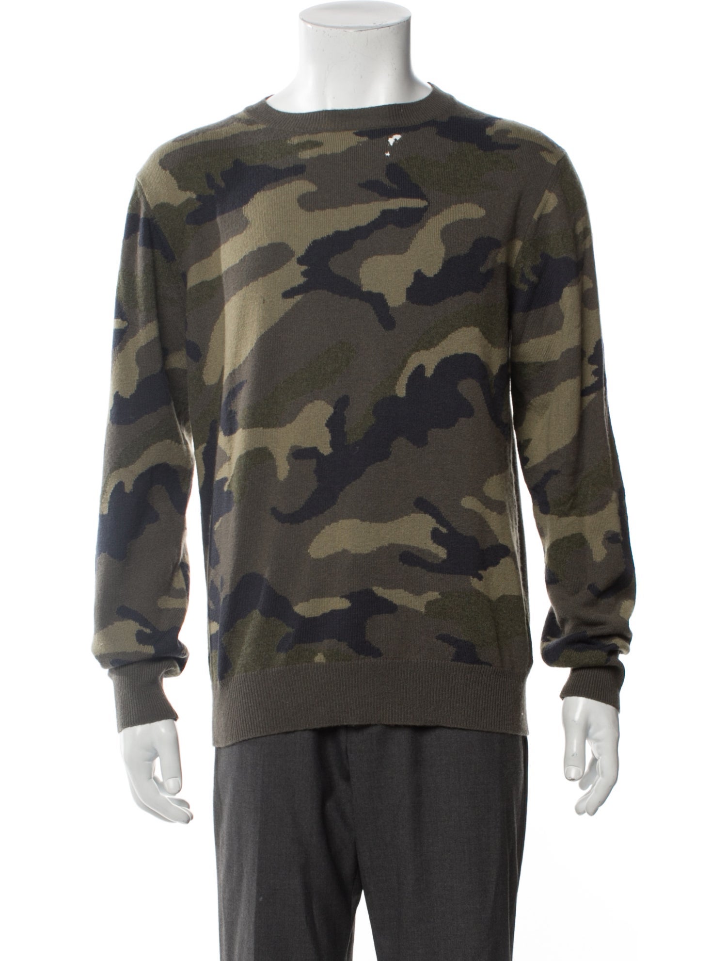 Valentino Cashmere Camouflage Print Pullover