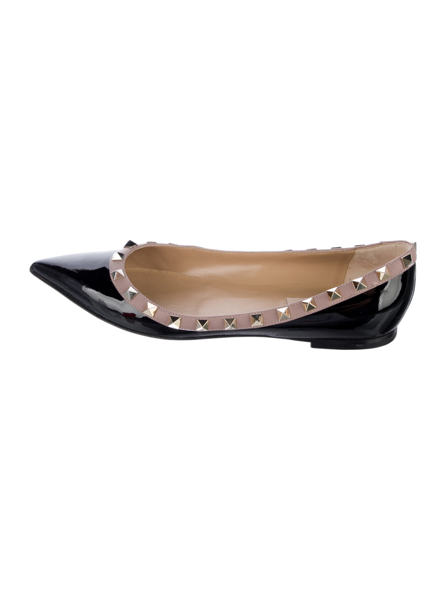 Valentino Rockstud Accents Patent Leather Ballet Flats