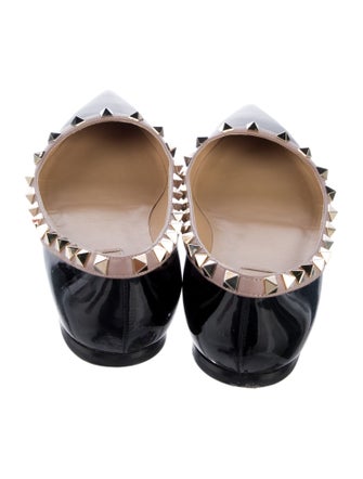 Valentino Rockstud Accents Patent Leather Ballet Flats