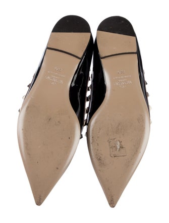 Valentino Rockstud Accents Patent Leather Ballet Flats