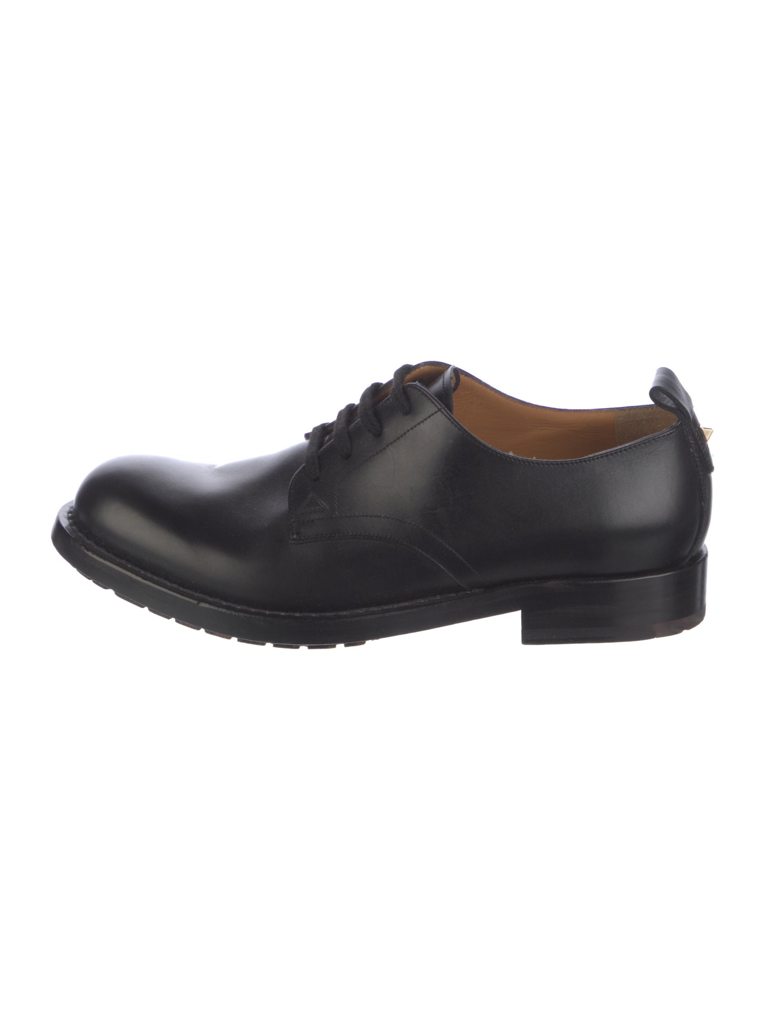 Valentino Rockstud Accents Leather Derby Shoes