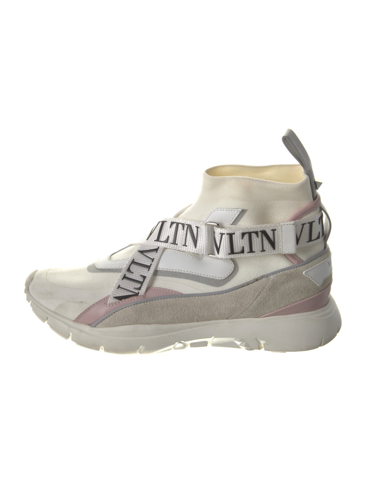 Valentino Rockstud Accents Printed Wedge Sneakers