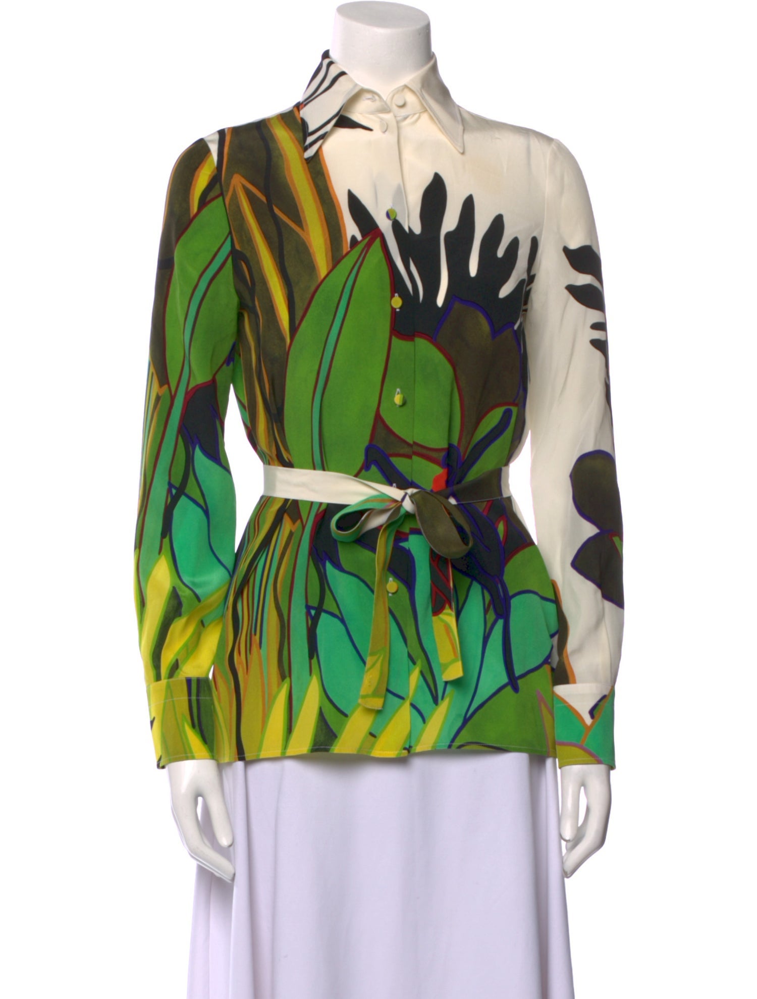 Valentino Silk Printed Button-Up Top