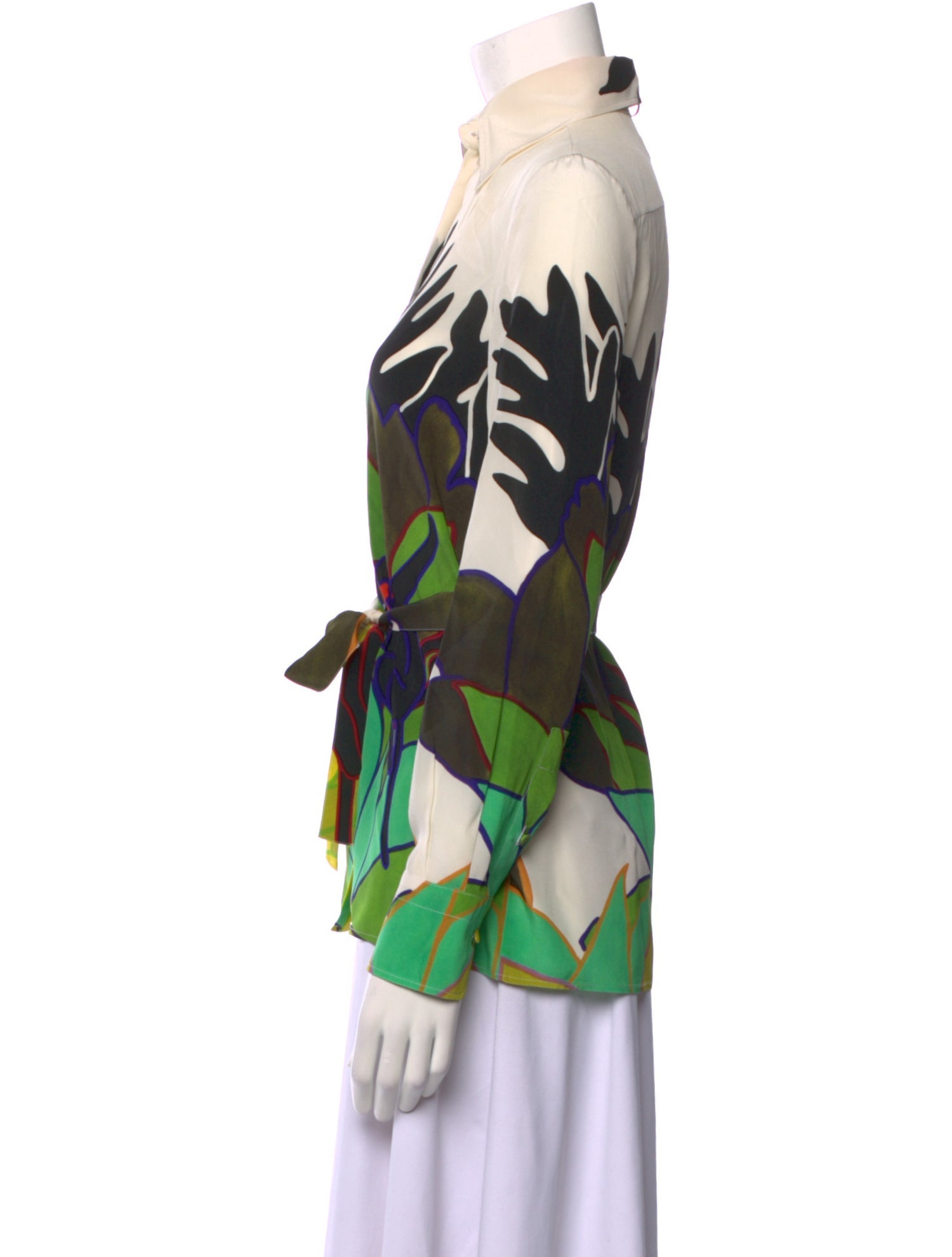 Valentino Silk Printed Button-Up Top