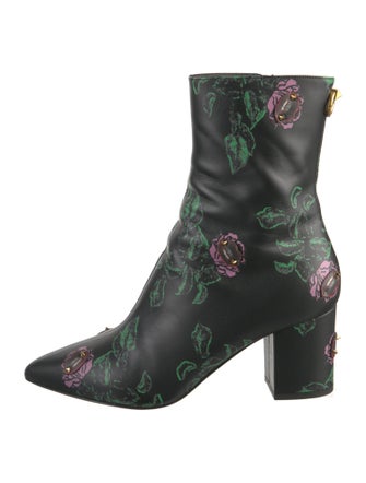 Valentino Rockstud Accents Leather Combat Boots
