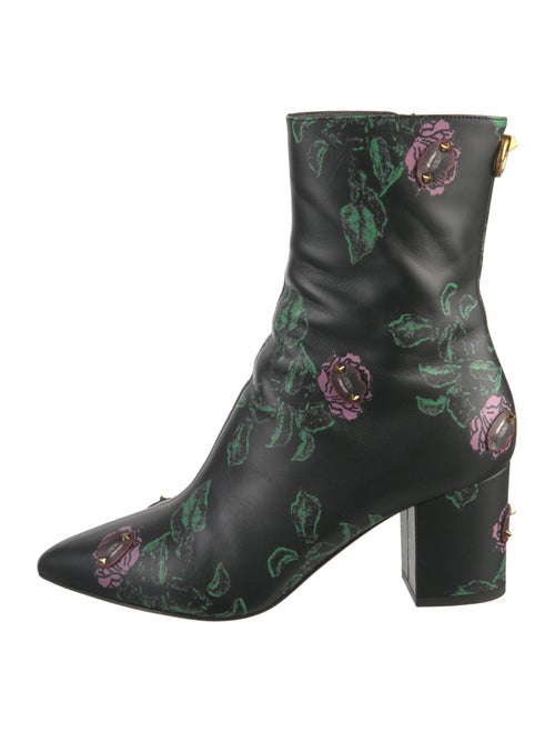 Valentino Rockstud Accents Leather Combat Boots