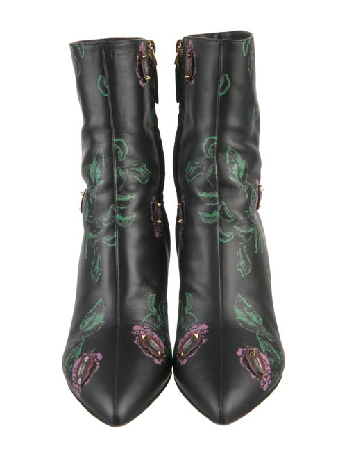 Valentino Rockstud Accents Leather Combat Boots