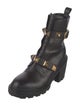 Valentino Rockstud Accents Leather Combat Boots