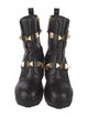 Valentino Rockstud Accents Leather Combat Boots