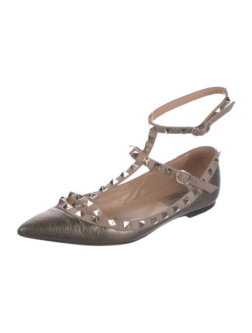 Valentino Rockstud Accents Leather Ballet Flats
