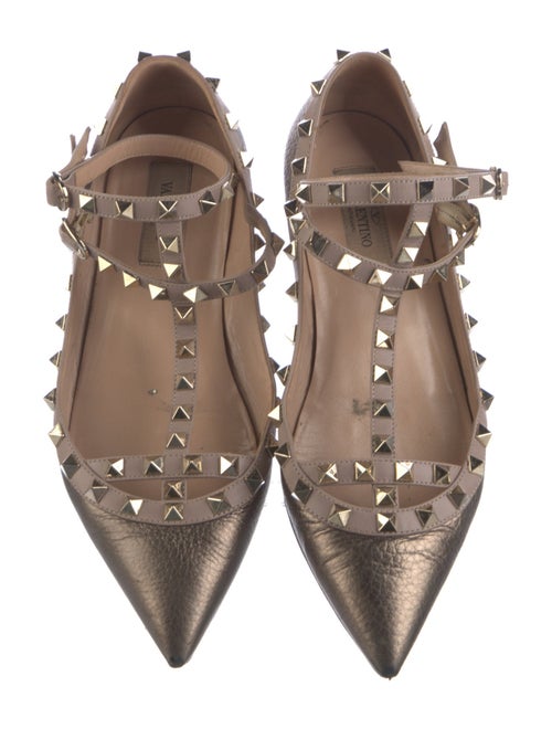 Valentino Rockstud Accents Leather Ballet Flats