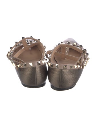 Valentino Rockstud Accents Leather Ballet Flats