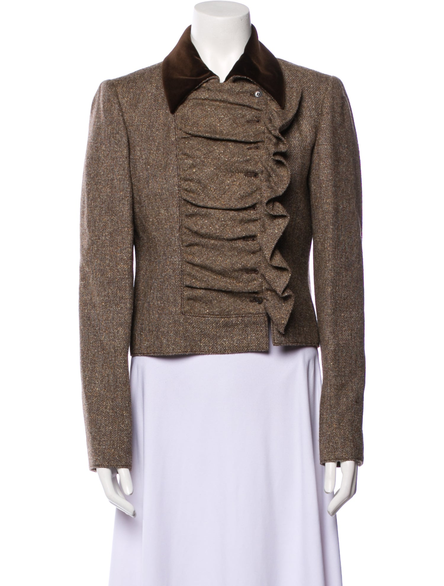 Valentino Wool Tweed Pattern Blazer