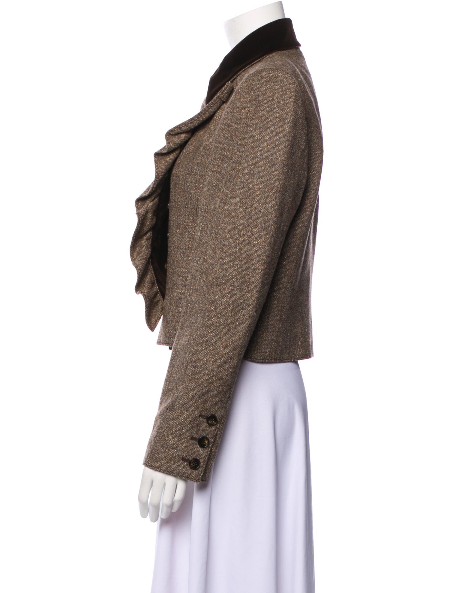 Valentino Wool Tweed Pattern Blazer