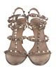 Valentino Rockstud Accents Leather Gladiator Sandals