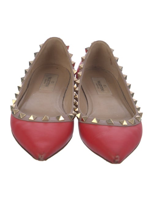 Valentino Rockstud Accents Leather Ballet Flats