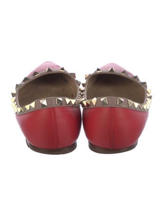 Valentino Rockstud Accents Leather Ballet Flats