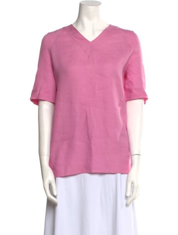 Valentino Tops Linen V-Neck Top XL