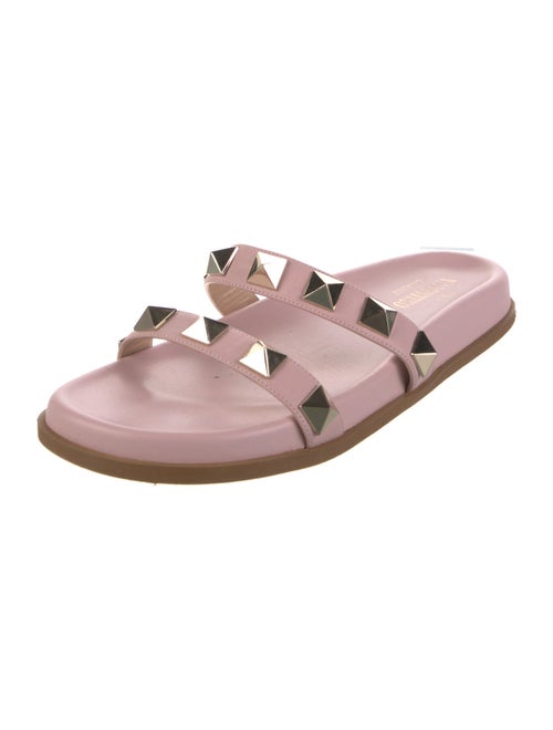 Valentino Rockstud Accents Leather Slides