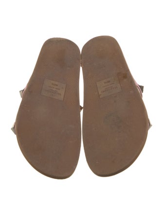 Valentino Rockstud Accents Leather Slides