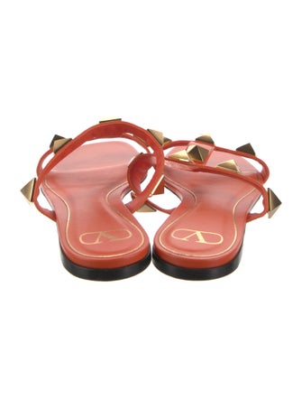 Valentino Rockstud Accents Leather Slides