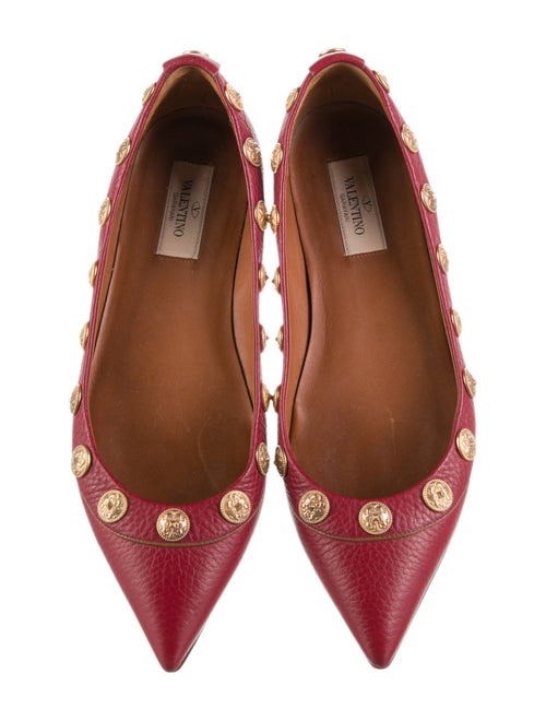 Valentino Leather Studded Accents Flats