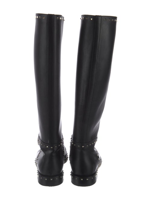 Valentino Rockstud Accents Leather Riding Boots