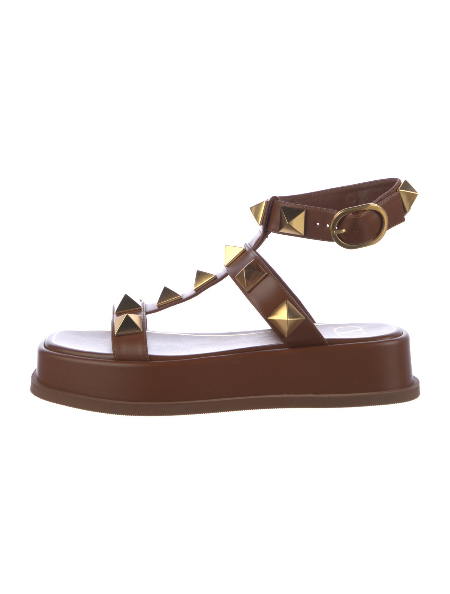 Valentino Rockstud Accents Leather Gladiator Sandals