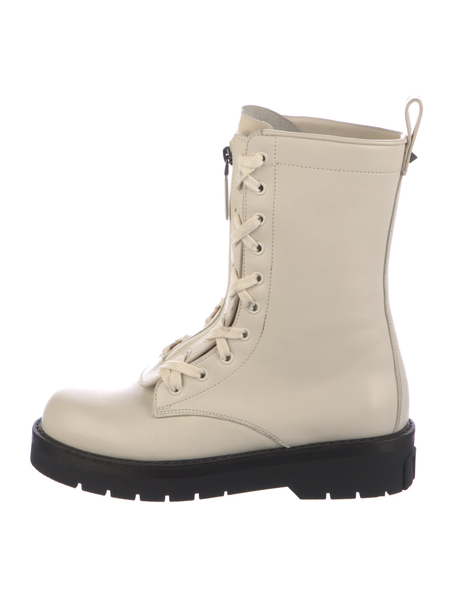 Valentino Leather Combat Boots