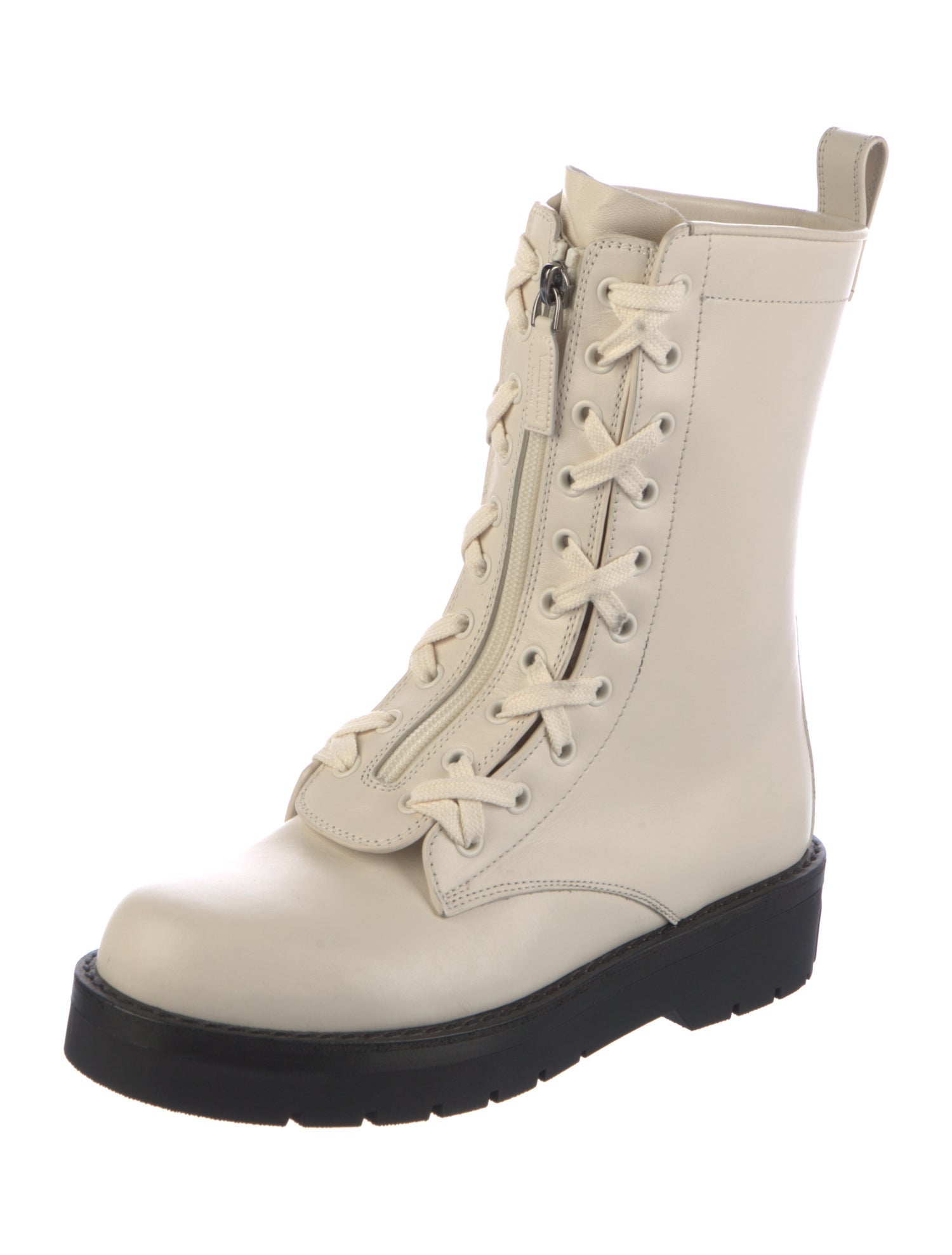 Valentino Leather Combat Boots