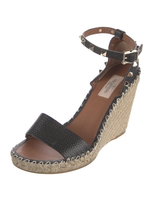 Valentino Rockstud Accents Leather Espadrilles