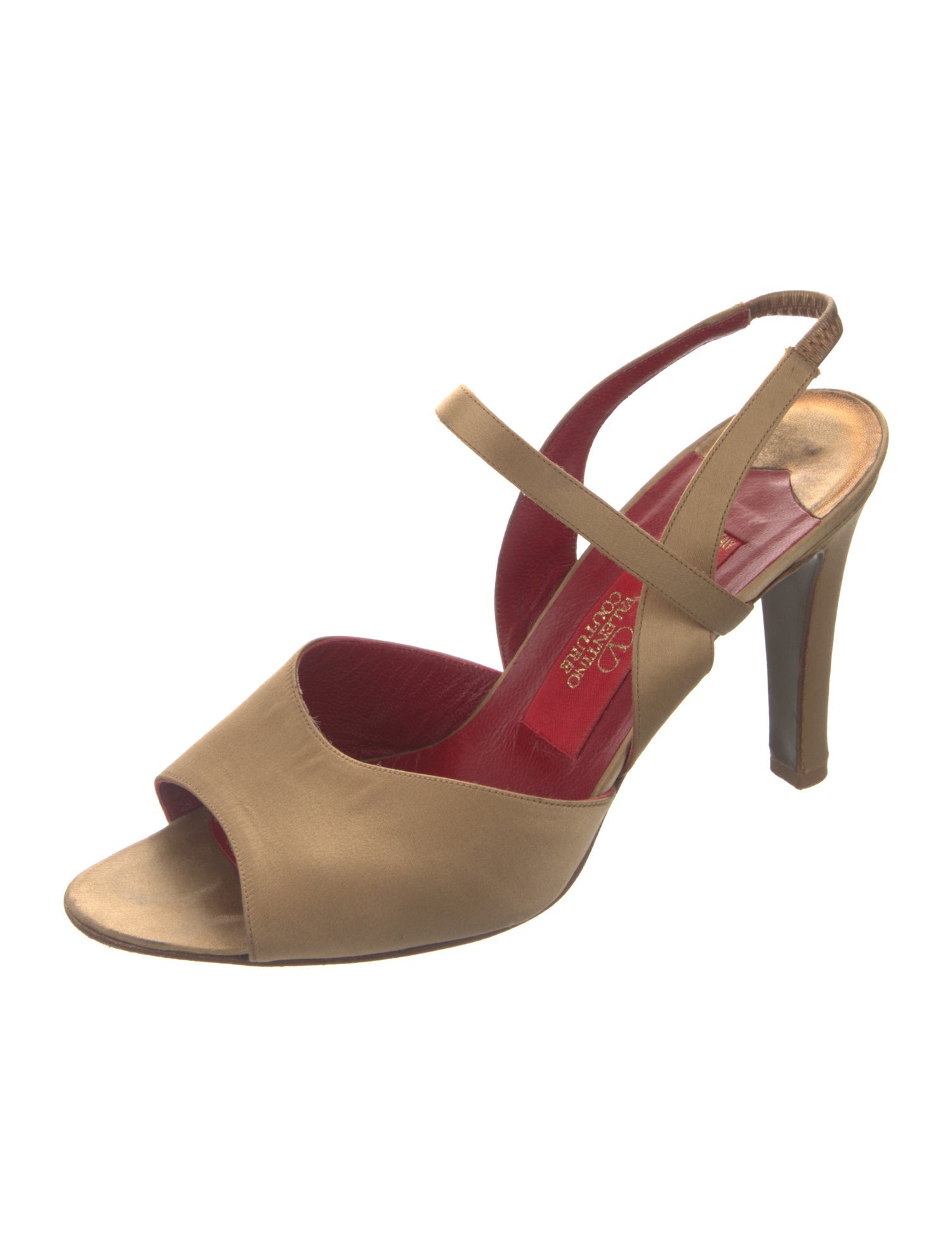 Valentino Couture Vintage Satin Slingback Sandals