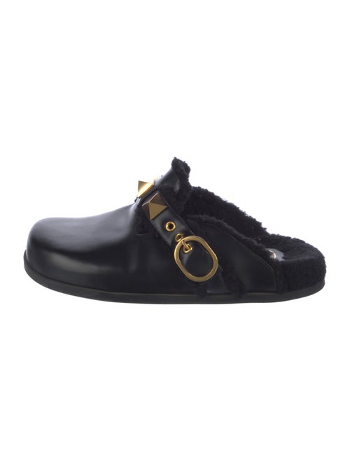 Valentino Rockstud Accents Leather Mules