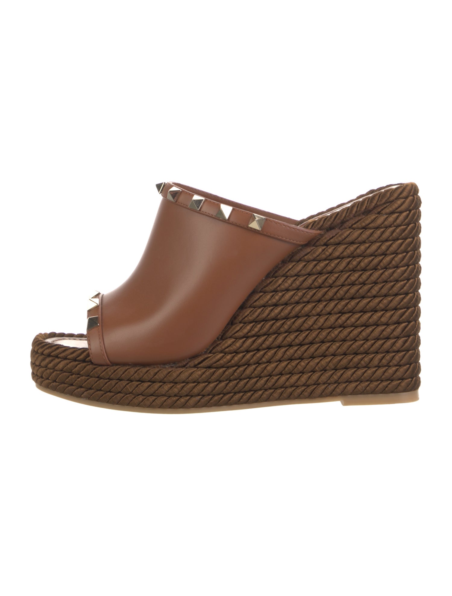 Valentino Rockstud Accents Leather Espadrilles