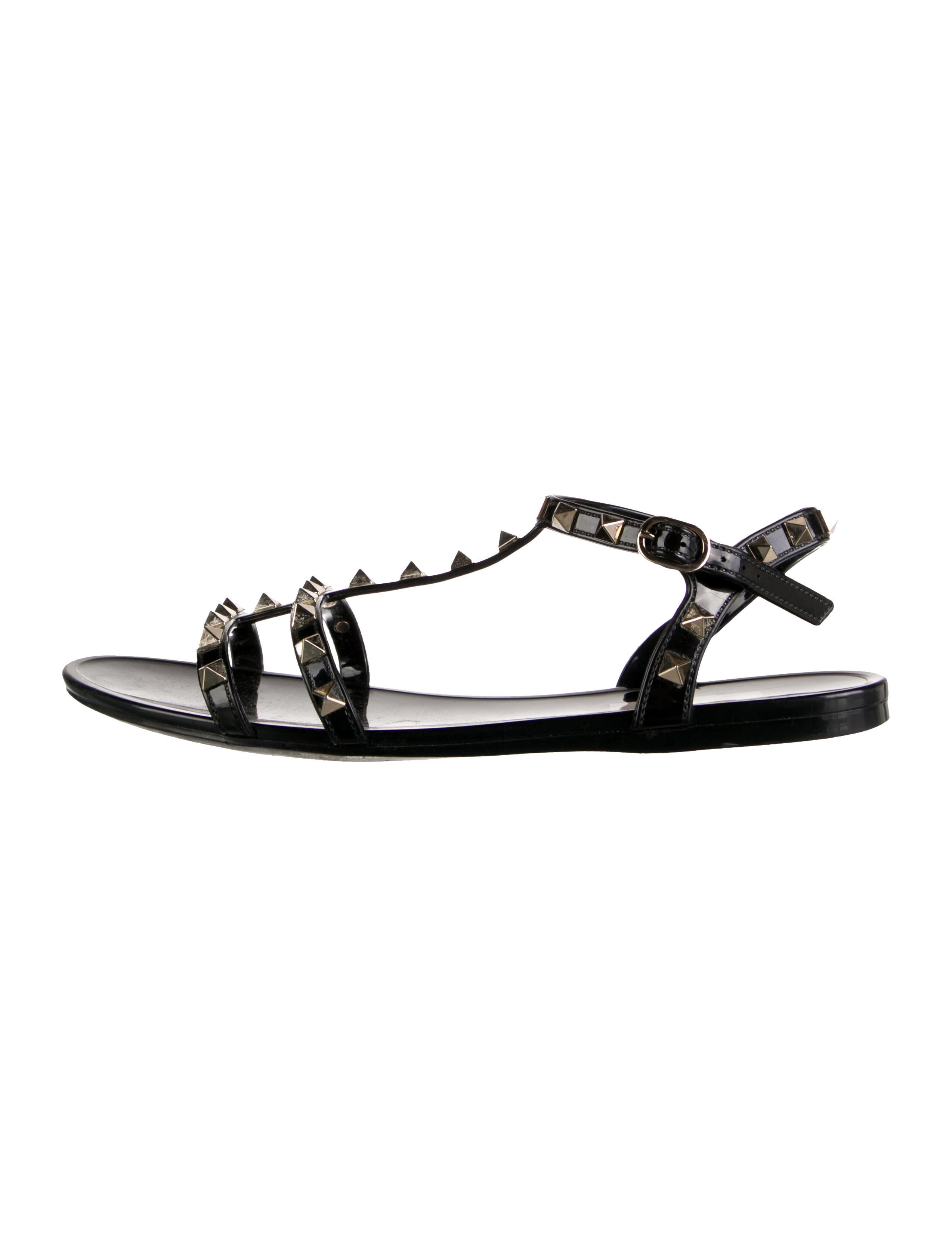 Valentino Rockstud Accents Rubber Gladiator Sandals