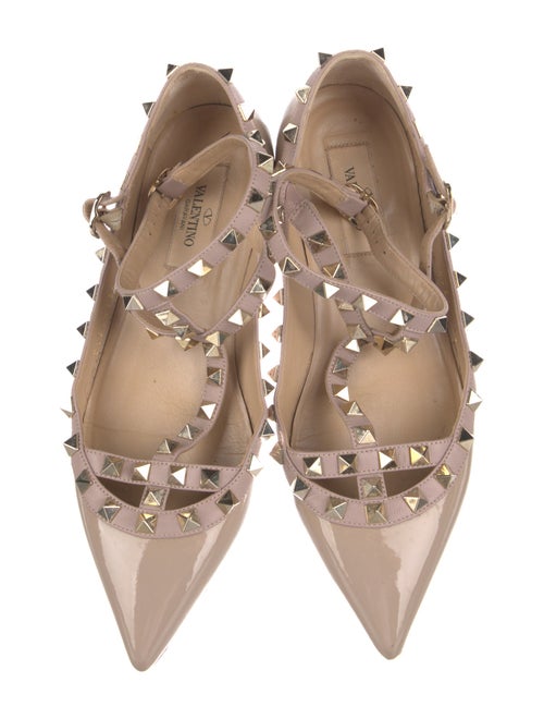 Valentino Rockstud Accents Patent Leather Flats