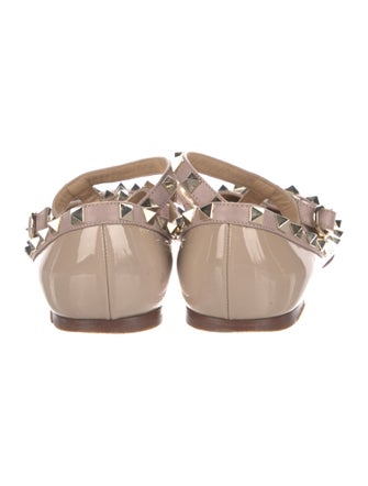 Valentino Rockstud Accents Patent Leather Flats